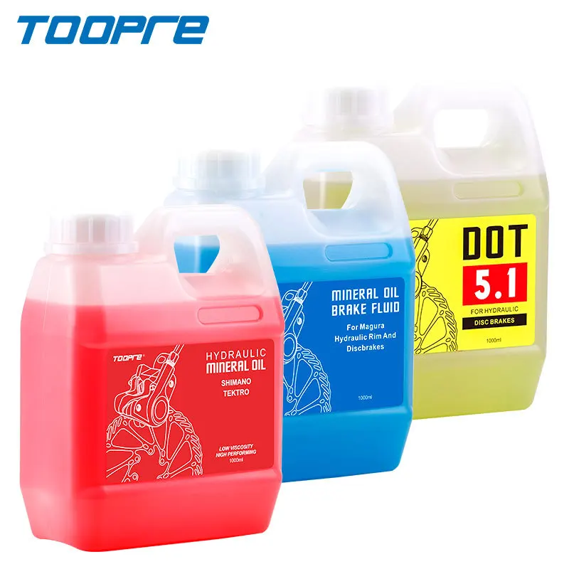 

High-Quality Bicycle Disc Brake Oil, Red Mineral Oil 1L for Smooth and Safe Braking, with DOT Brake Fluid 1000ml By TOOPRE