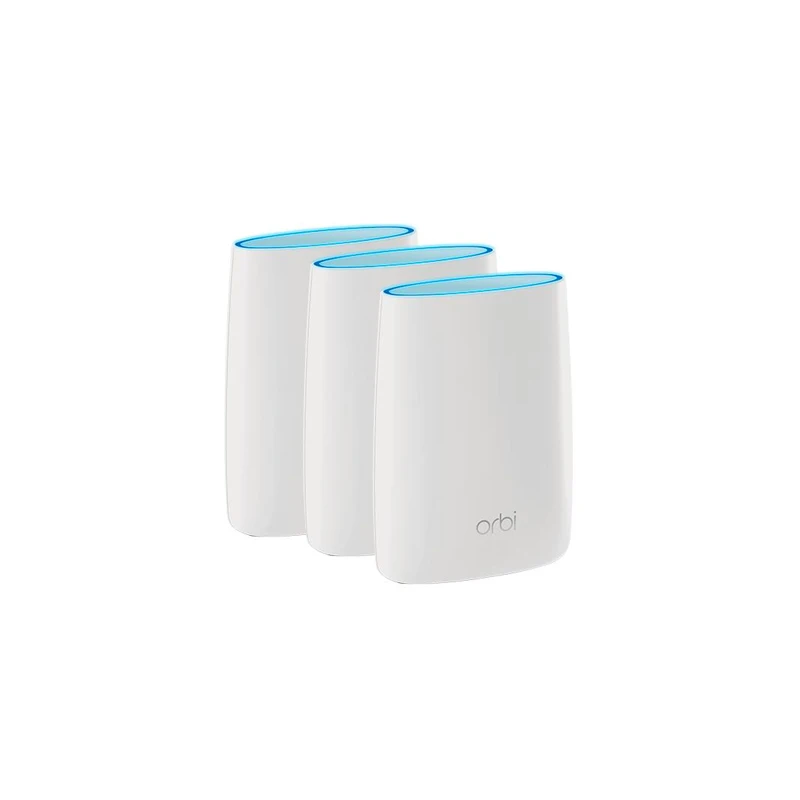 NETGEAR RBK53 AC3000 Mesh WiFi System 1 Router+2 Satellite Orbi Tri-band Mesh WiFi System, 3Gbps, covers large up to 7,500 sq ft