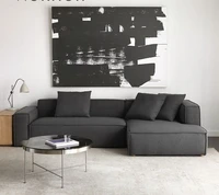italian modern simple fabric corner split sofa detachable and washable living room gray