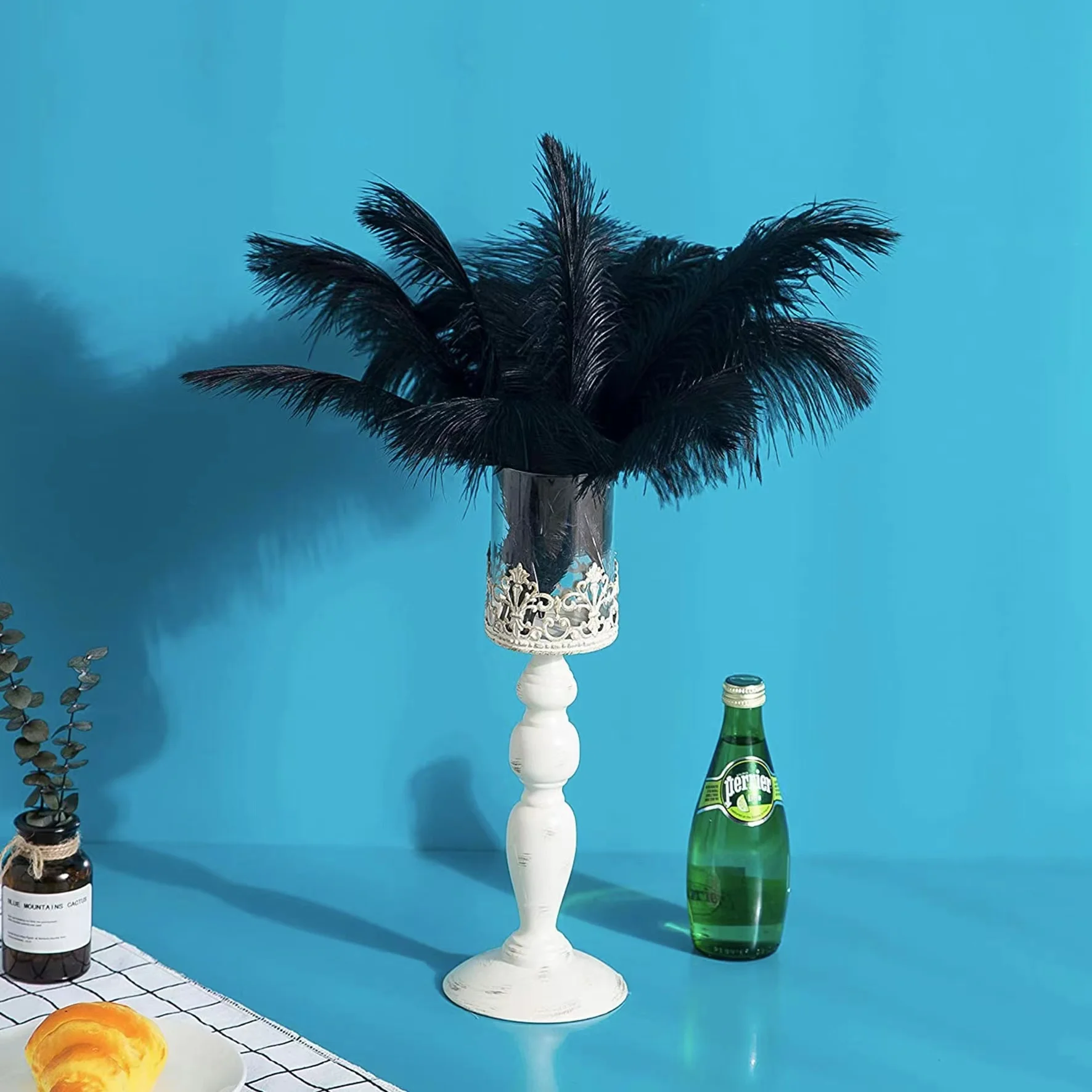 10 шт. красивое украшение для торта перо страусиного жемчуга белое креативное