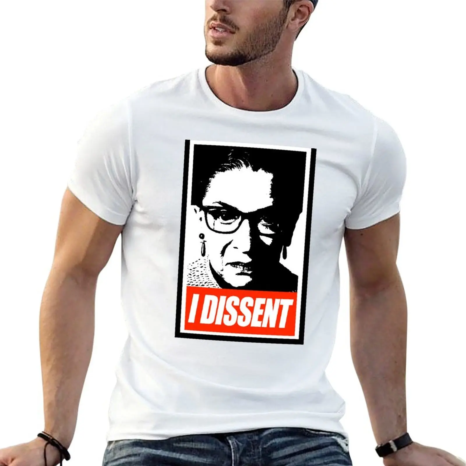Фото Футболка RBG - I Dissent, классическая хлопковая футболка с круглым вырезом №1