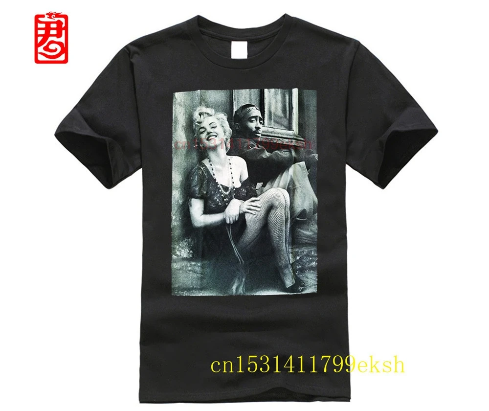 

Парные футболки с забавным стилем Тупак Мэрилин Монро хип-хоп Легенда