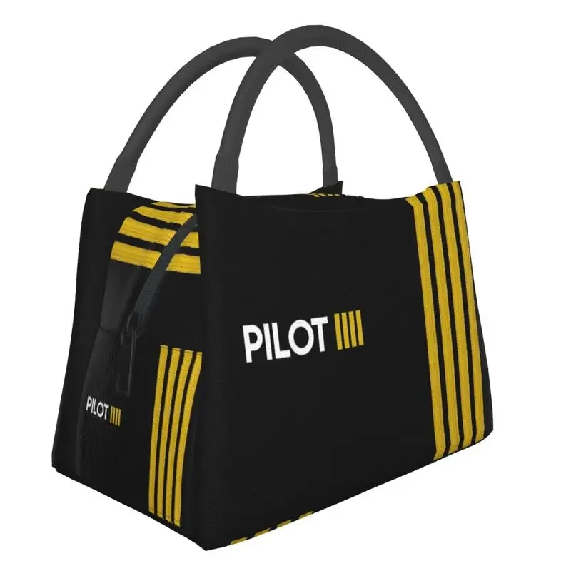 

Изолированные сумки для ланча Pilot Captain Stripe для женщин, переносной термобокс для охлаждения летательного аппарата, авиатора, кемпинга, путешествий