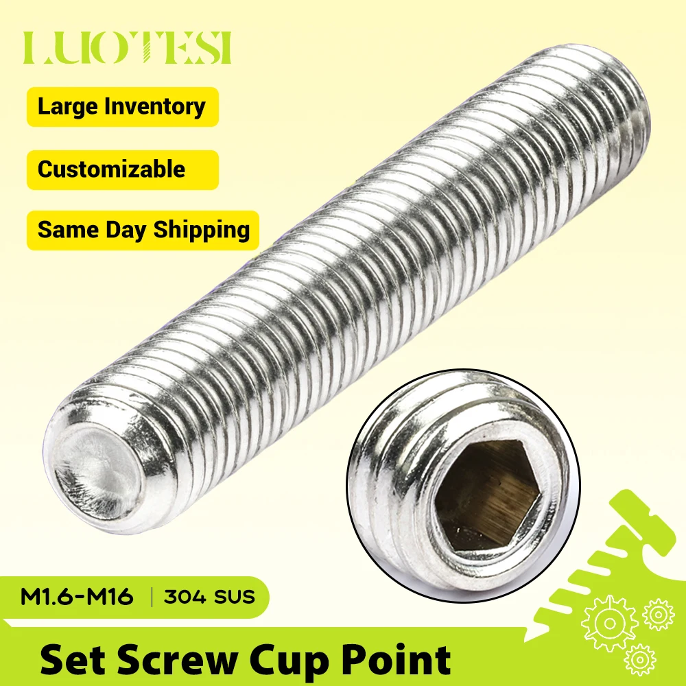 

LUOTESI Установочные винты с шестигранной головкой М2-M10 нержавеющая сталь 304