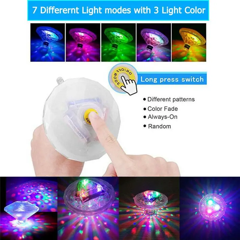 

Floating Sensory Spa Hot Tub Swimming Pool Colorful Underwater Lazy LED Lights