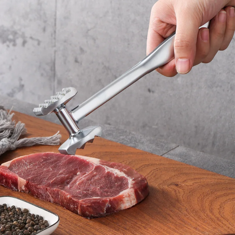 

Meat Tenderizer Hammer Dual-Sided Nails Meat Mallet Non-slip Handle Aluminum Alloy Steak Pork Chop Tools Kitchen Gadgets