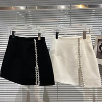 2022 spring new minority design large particle rhinestone side split suit short skirt half women high za fashion kawaii harajuku
