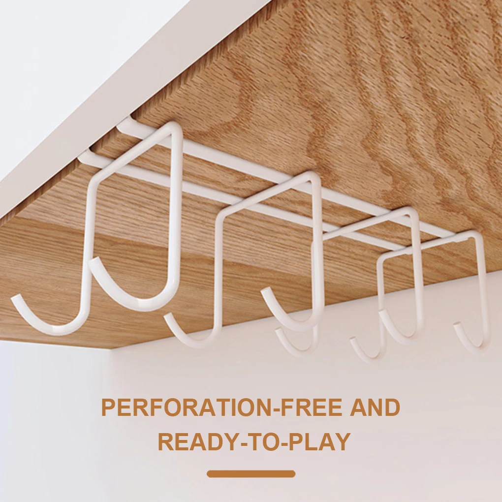 

Wall Mounted Coffee Cup Rack Shelf Storage Hooks Clothes Hanging Rack Wardrobe Kitchen Organizer Cup Holder Glass Mug Holder