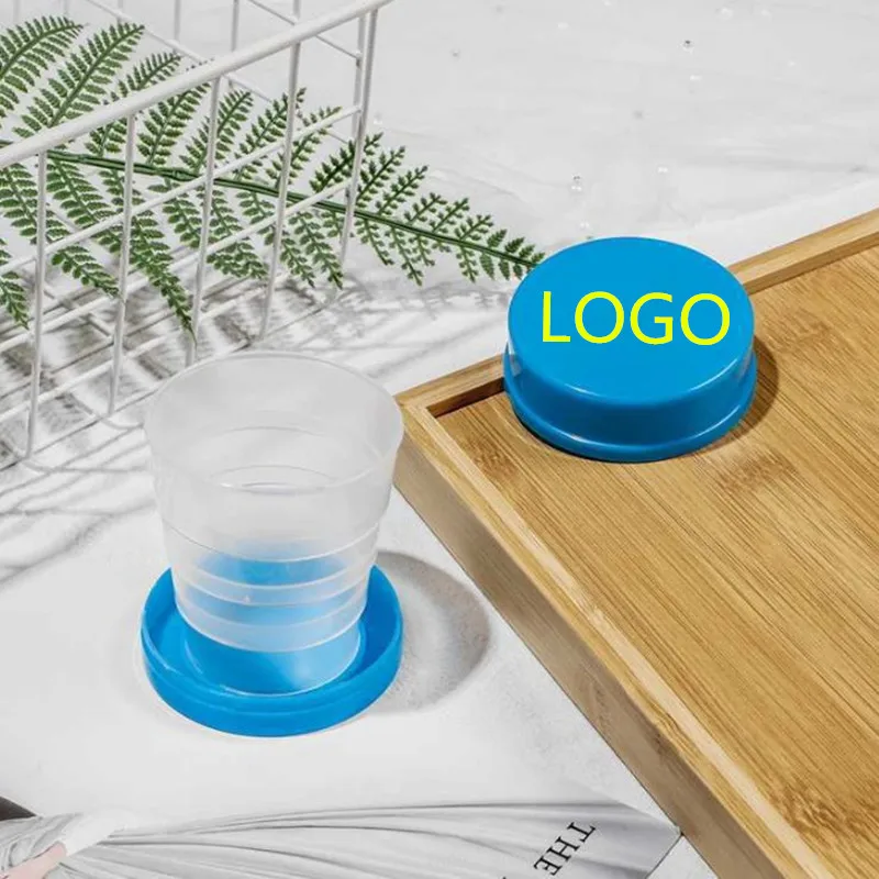 

Folding water cups Retractable plastic cups Cups that are easy to carry when going out Advertising gifts Logo can be customized