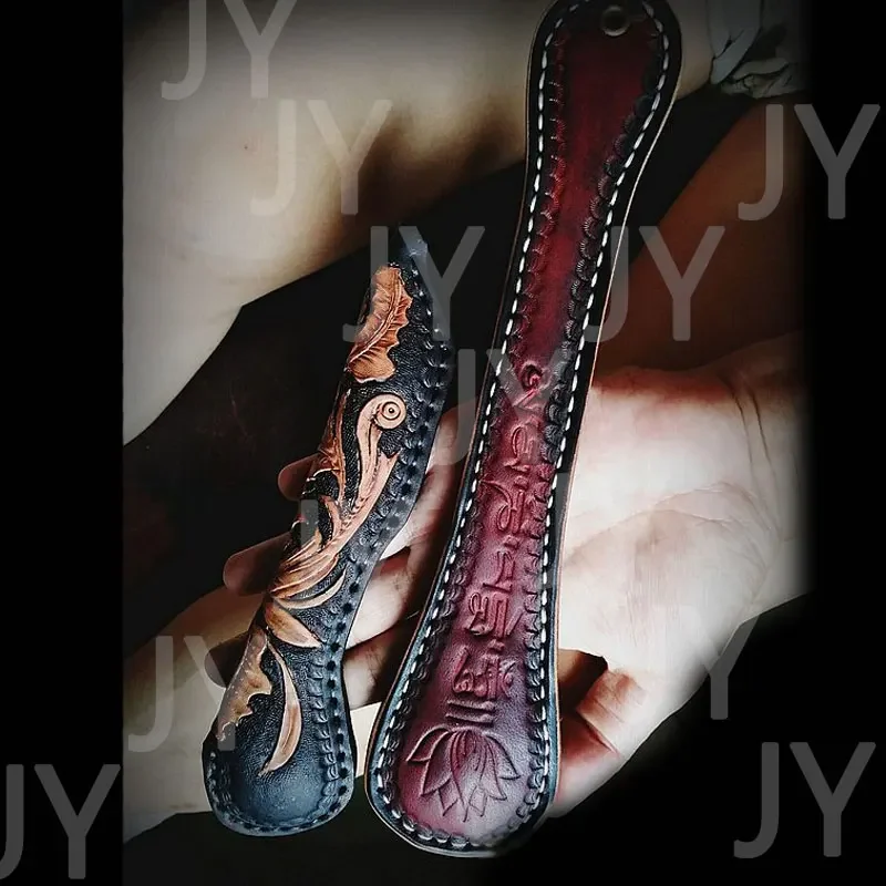 Скульптура ручной работы Бостонская кожаная ракетка Открытый Edc Портативный