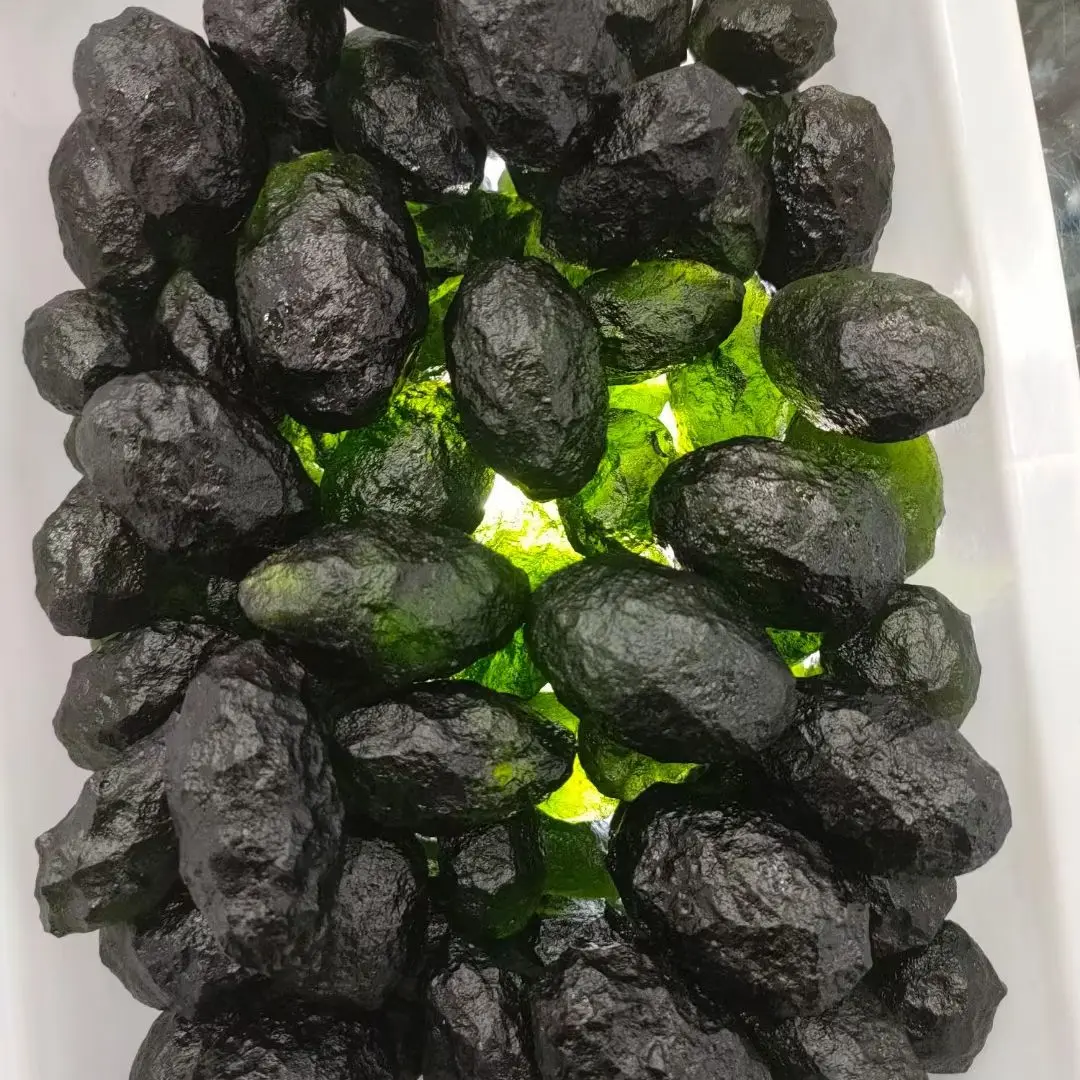 

53g Natural Rare Raw Green Moldavite Crystal The Czech Meteorite Energy Stone Original Gemstone Collection Counteract Evil Force