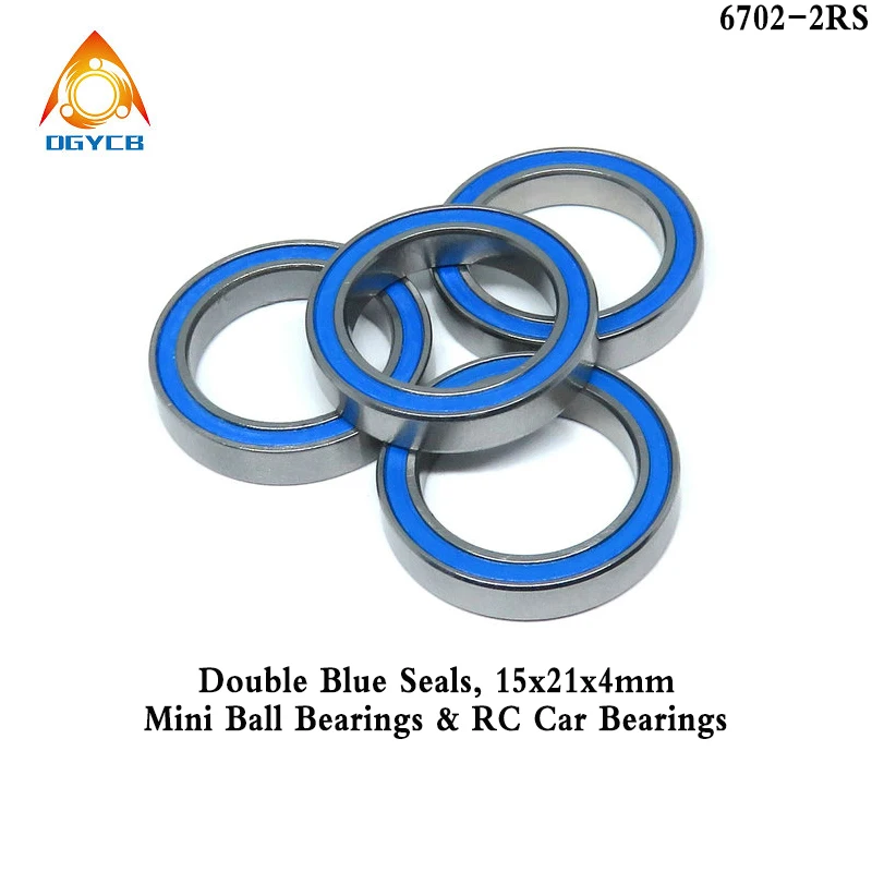 1pcs 6702 2RS 15x21x4 ABEC3 Thin Wall Bearing 15 21 4 6702RS 15*21*4 Power Tool Bearings 6700 6701 61702 2RS Blue Seal Bearing