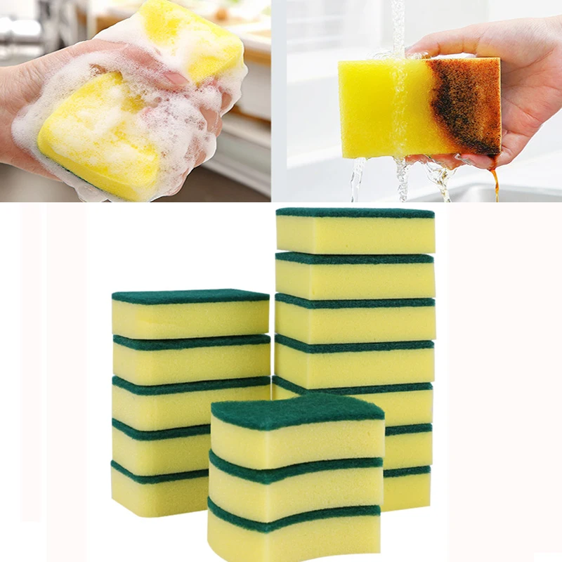 

Dishwashing Sponge Kitchen Nano Emery Clean Rub Pot Rust Focal Stains Sponge Removing Kit Cleaning Brush Sponges Scouring Pads