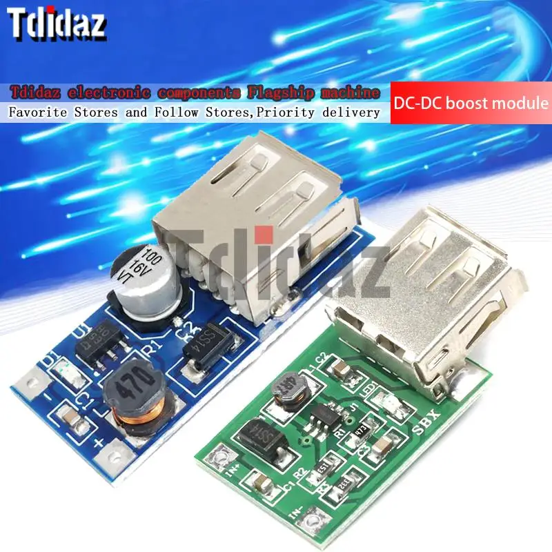 

5pcs DC-DC Boost Module (0.9V ~ 5V) 600mA Boost Converter Step Up Module USB Mobile Power Boost Board TP4056 18650