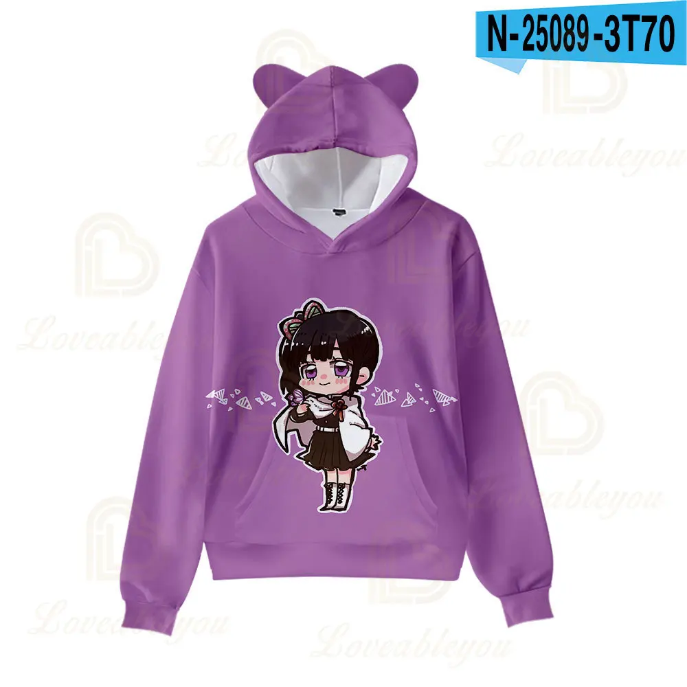 

Women y2k Clothes 3 To 14 Years kids hoodies Demon Slayer Hoodie Cat Ear Hooded Kimetsu No Yaiba Boys Girls Hoodies y2k 3D Pullo