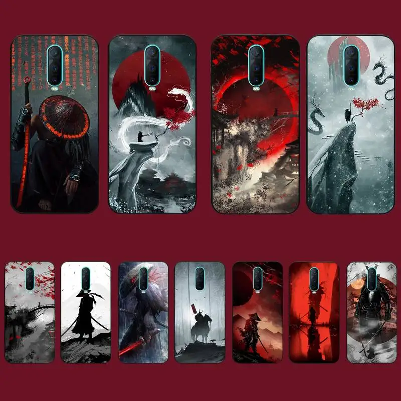 

Landscape ink Painting Japan Samurai Art Phone Case for Vivo Y91C Y11 17 19 17 67 81 Oppo A9 2020 Realme c3