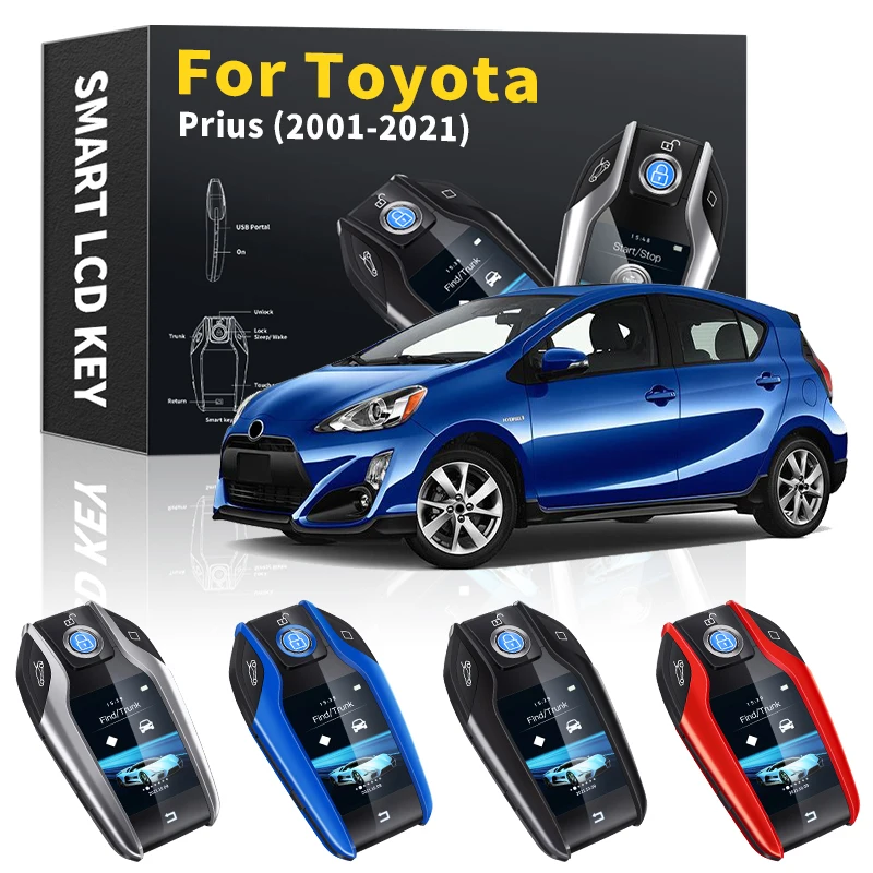 

New Smart Key Car Accessories Car Smart Remote For Toyota Prius 2000-2021 Control Key LCD Display keychain modified key