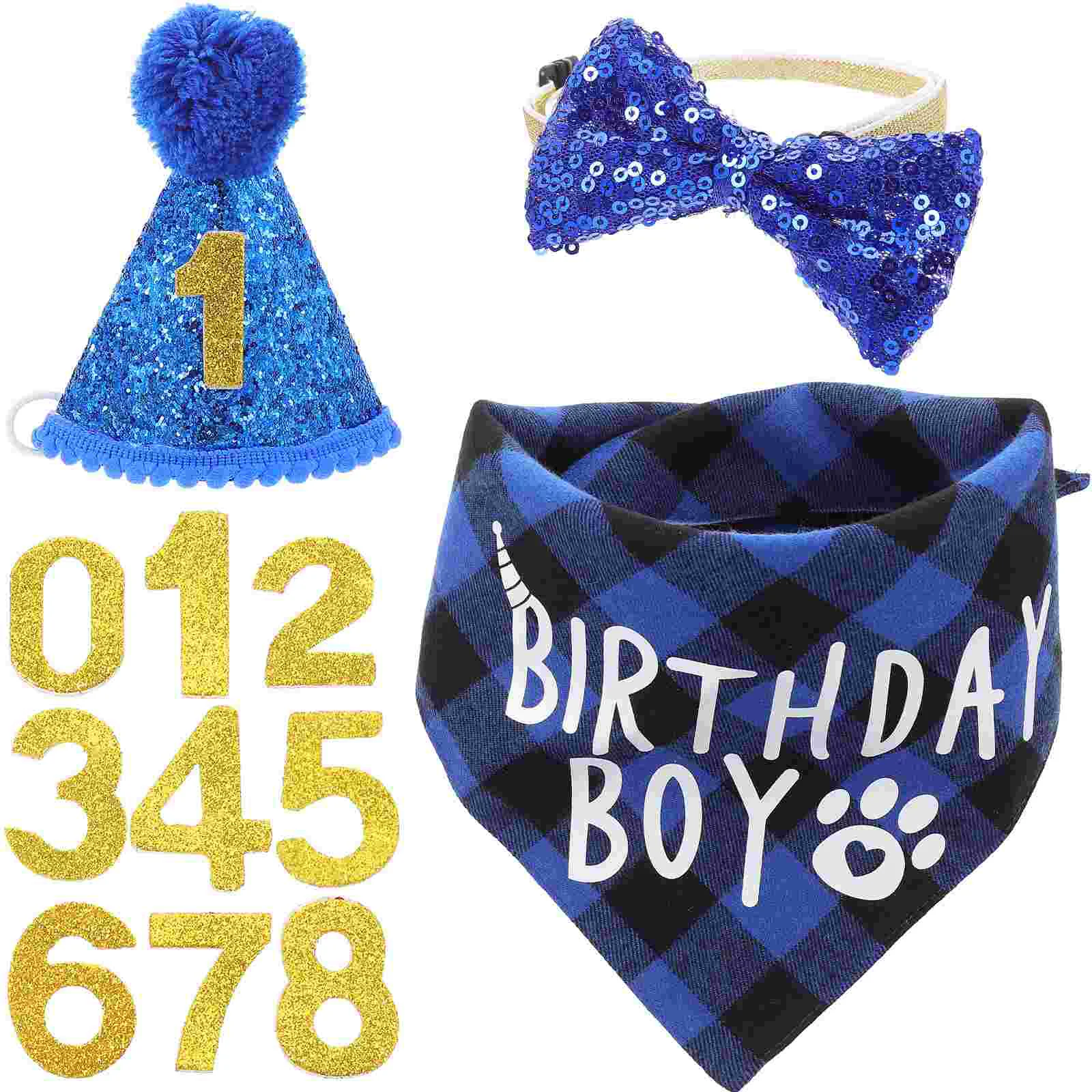 

Dog Birthday Boy Party Hat Scarf Pet Supplies Costume Bandana Bibs Puppy Decor Bandanas Pets Outfit Collar Cat Tie Bow Bowtie