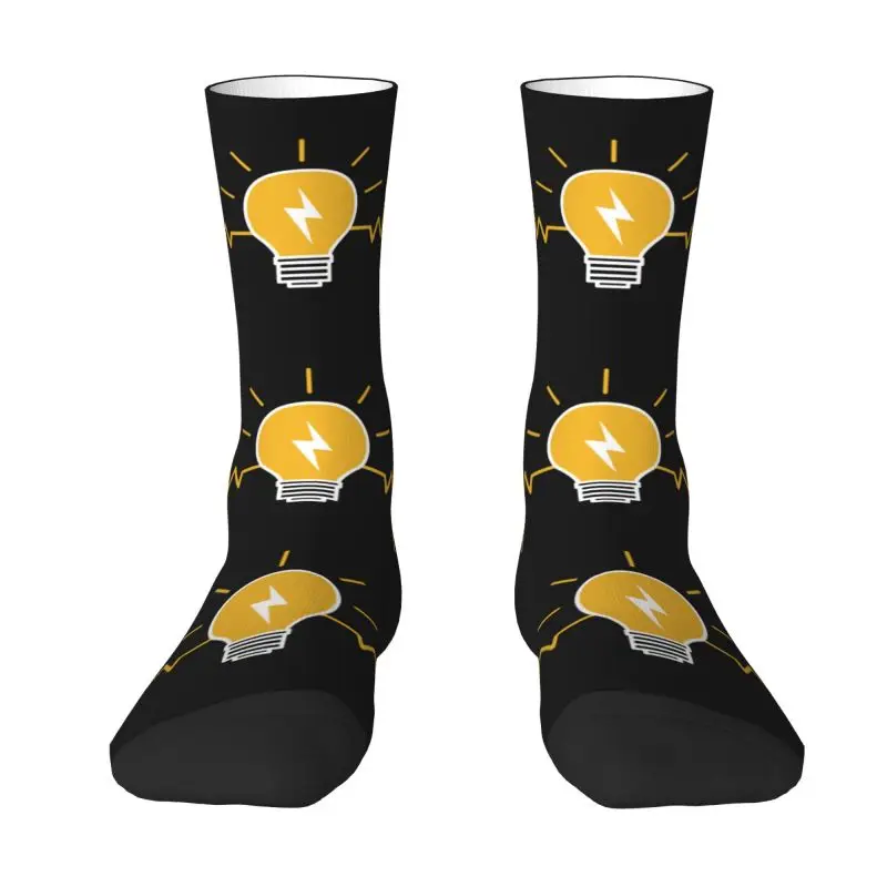 

Electrician Heartbeat Light Bulb Men Women Crew Socks Unisex Electric Engineer Power Spring Summer Autumn Winter Dress Socks