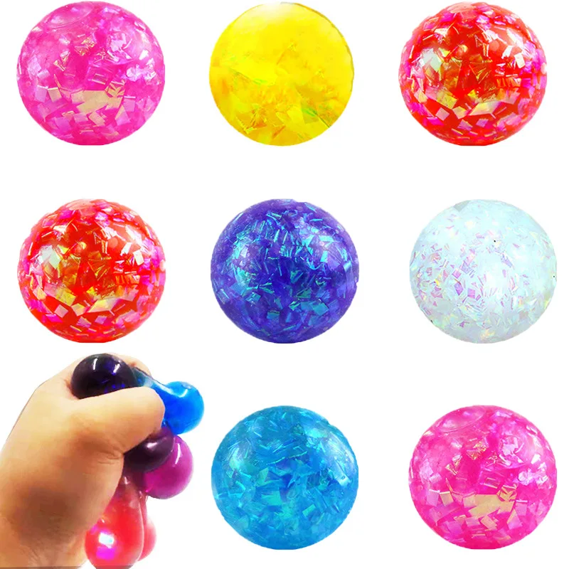 

1pc TPR Colored Bead Grape Vent Ball Antistress Stress Relief Squeeze Balls Hand Fidget Toy Squishy Stressball for Kids Adults