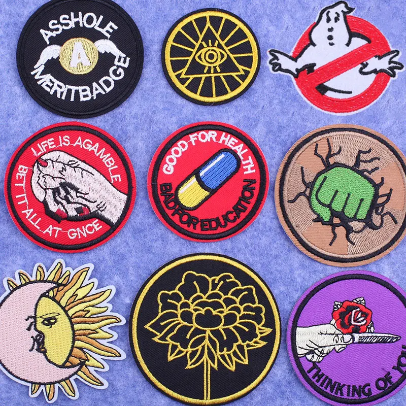 

Iron on Ghost Akira Stalker Eyes Embroidered Patches on Clothes Hippie Punk Skull Patches for Clothing Thermoadhesive Stickers