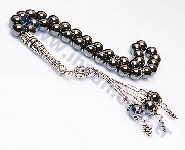 IQRAH Hematite Stone Rosary (925 Sterling Lunar)