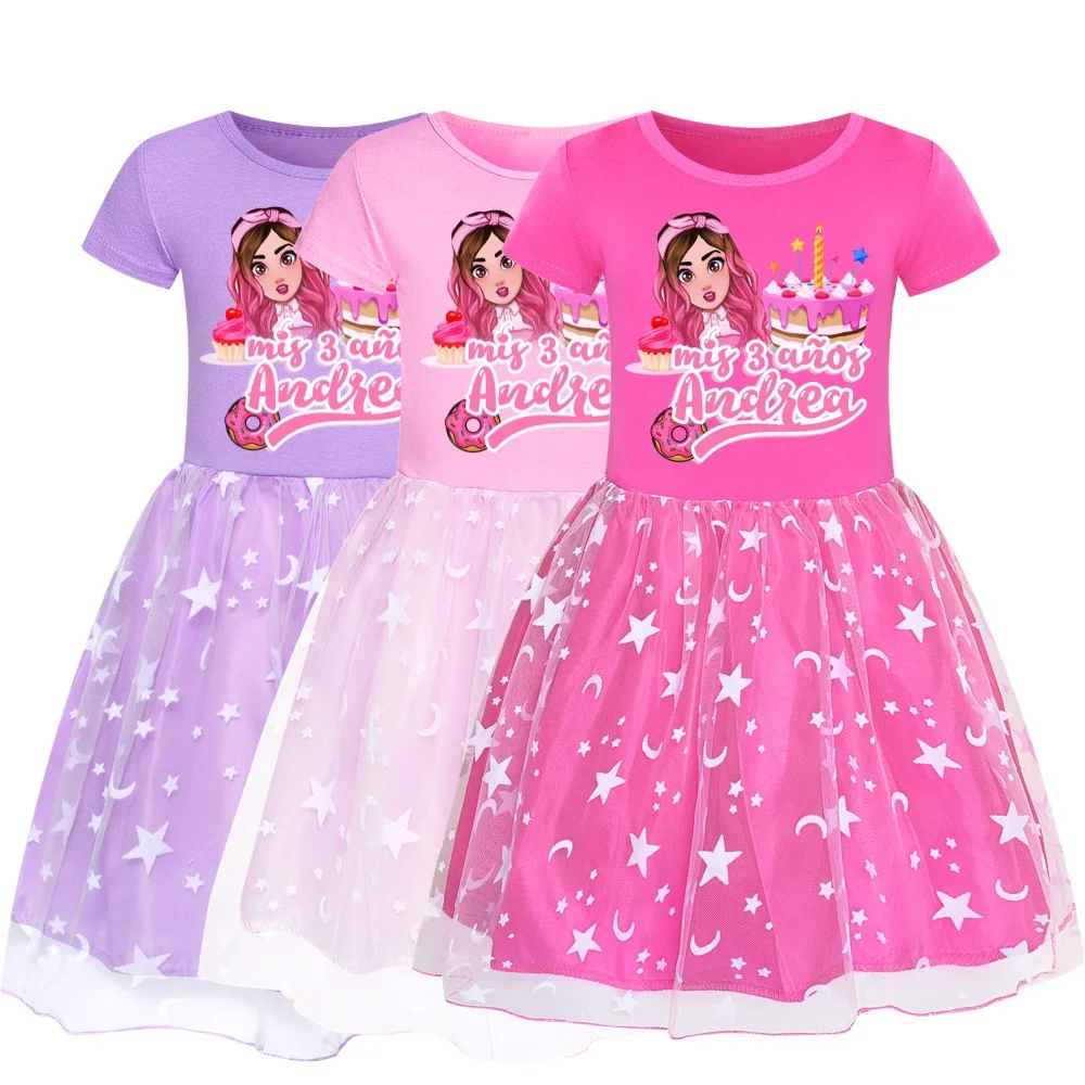 Детская одежда для девочек платья маленьких Mis Pastelitos мультяшное детское