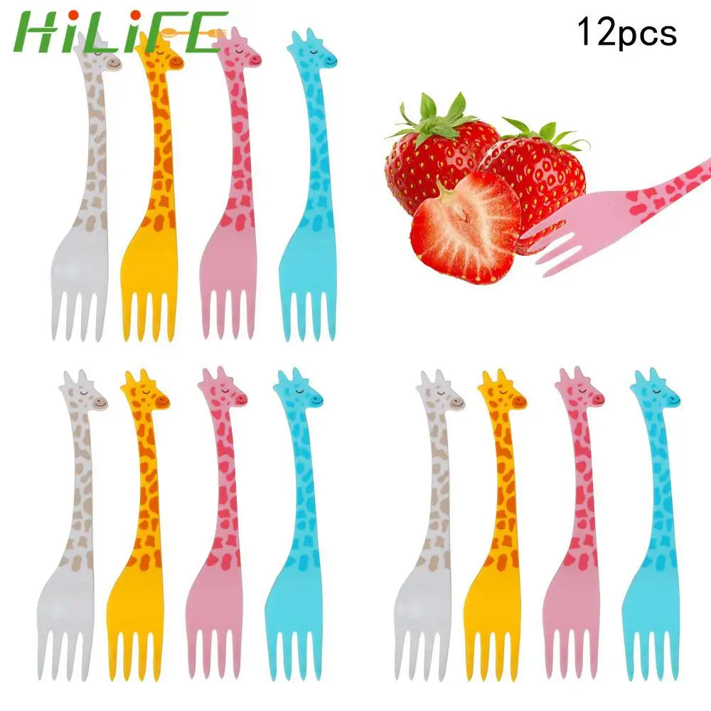 

Фруктовая закуска, зубочистка HILIFE, пищевые медиаторы, салаты, пустынные вилки, мультяшная форма жирафа, 12 шт./компл., посуда, кухонные инструм...