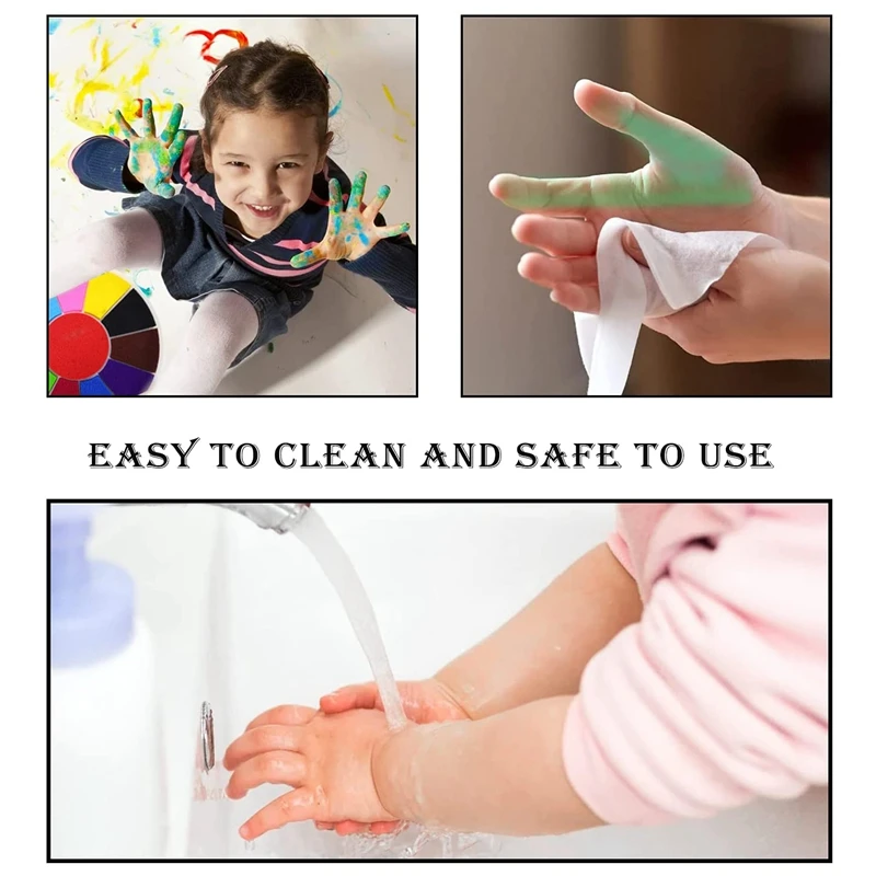 12 цветов крафт чернильный коврик акварельные краски моющиеся фотообои для детей