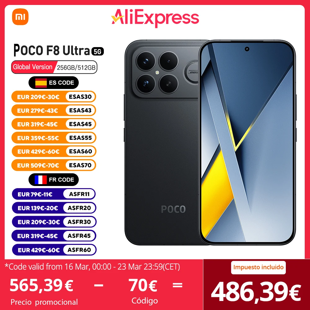 POCO F8 Ultra 5G European Version 256GB/512GB Snapdragon 8 Elite Gen 5, 6.9