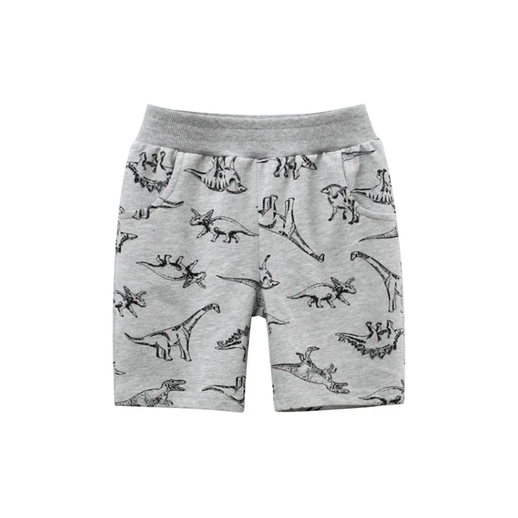 Boy Casual Shorts Elastic Waist Kids Summer Cartoon Dinosaur Shorts 100% Cotton Children's Fashion Clothing with Pockets enlarge