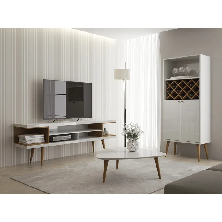 Фото Freistehendes Unterhaltung СССР Für Wohnzimmer, Современный телевизор-Stlarla Mit Regalen Undembali vonchern Media Console Cabinet TV №3