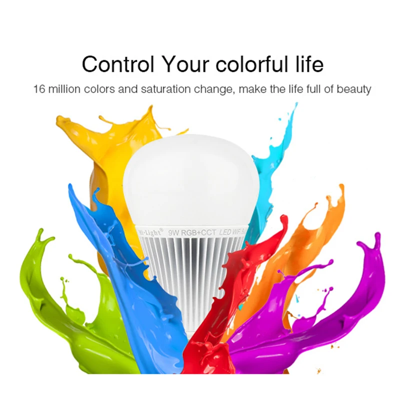 Milight YB1 9W RGB+CCT Wifi LED Bulb Light Dimmable 2 in 1 Smart Lamp AC100V-240V 2.4G Wireless Remote Control Mi.light images - 6