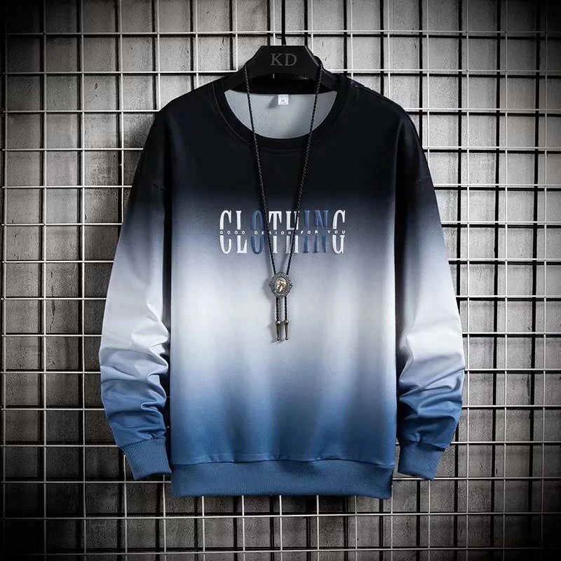 

Spring Autumn Men's Sweatshirts Korean Fashion Streetwear Gradient Sweatshirts Male Casual Men Clothing Trend Jogger Hoodie Men
