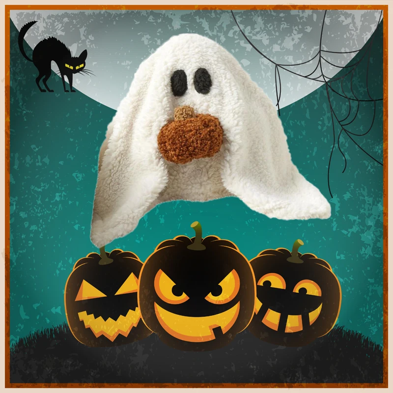 

Halloween Horror Decor for Anime Gus the Ghost with Pumpkin Pillow Stuffed Plush Toys Cushion Christmas Gift Home Decoration