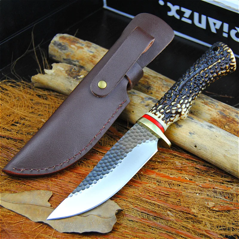

PEGASI imitation deer horn handle 440C forge camping straight blade outdoor survival tactics of the best collector knives