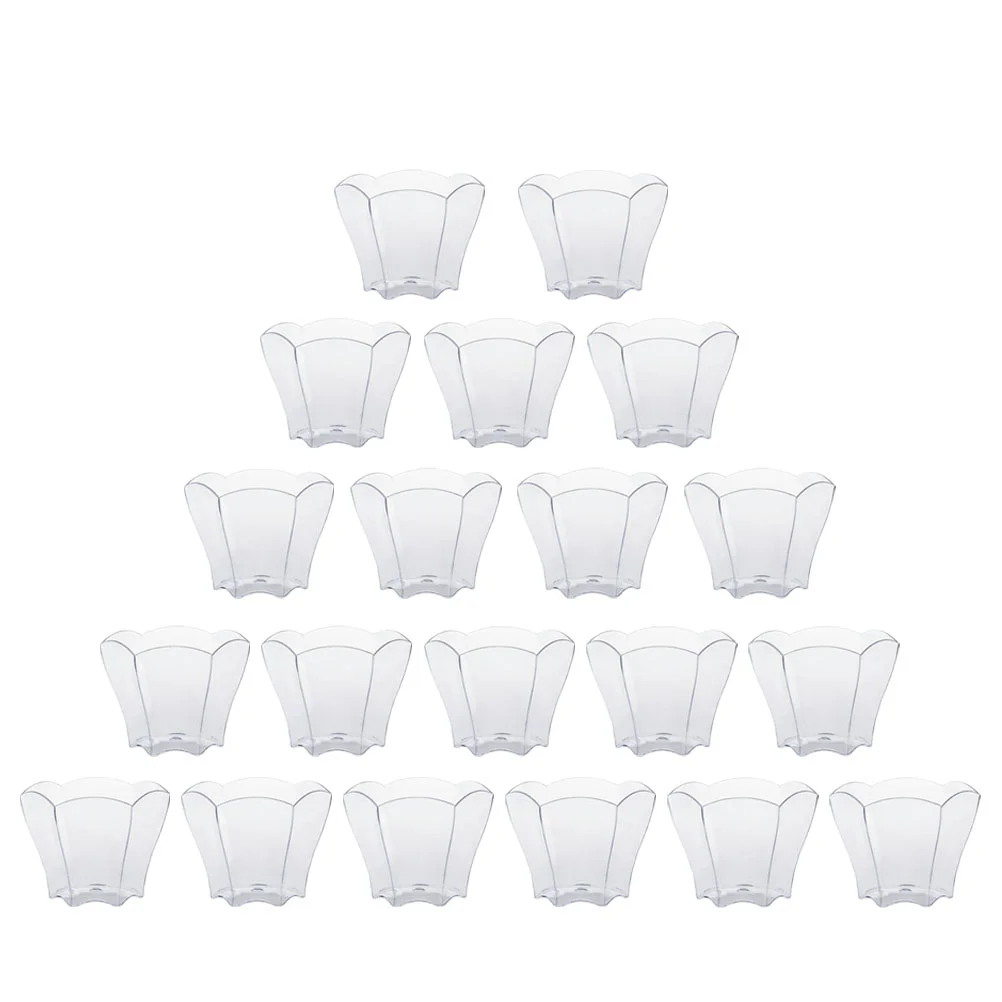 

100Pcs Transparent Plastic Dessert Cups Ice Cream Cups Pudding Yogurt Storage Cups