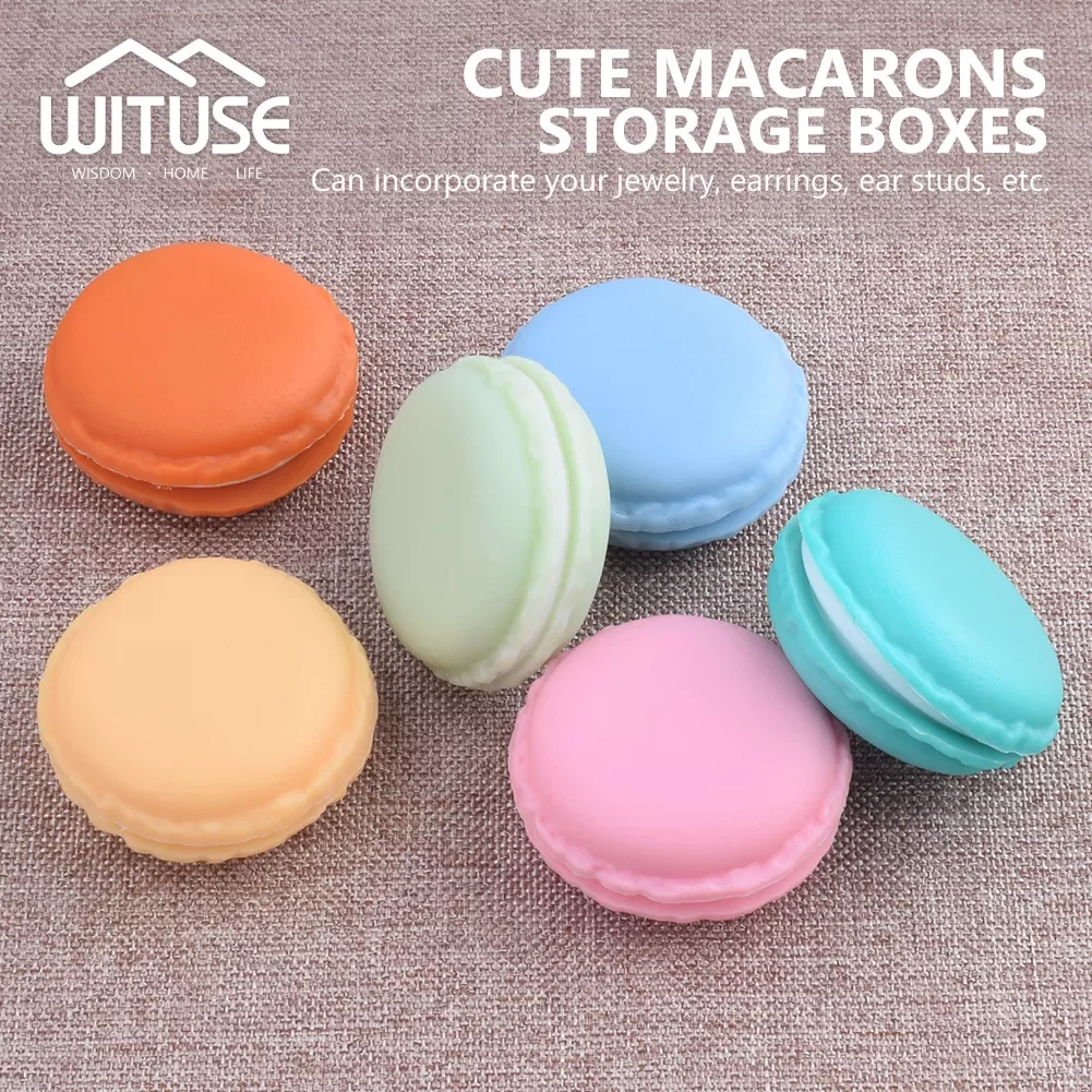 

Cheap Sale+Hot Selling 48PCS=each 8PCS Kawaii Pastel Boxes Trinket Jewellery Stud Gum Storage Mini Macaroon Cases