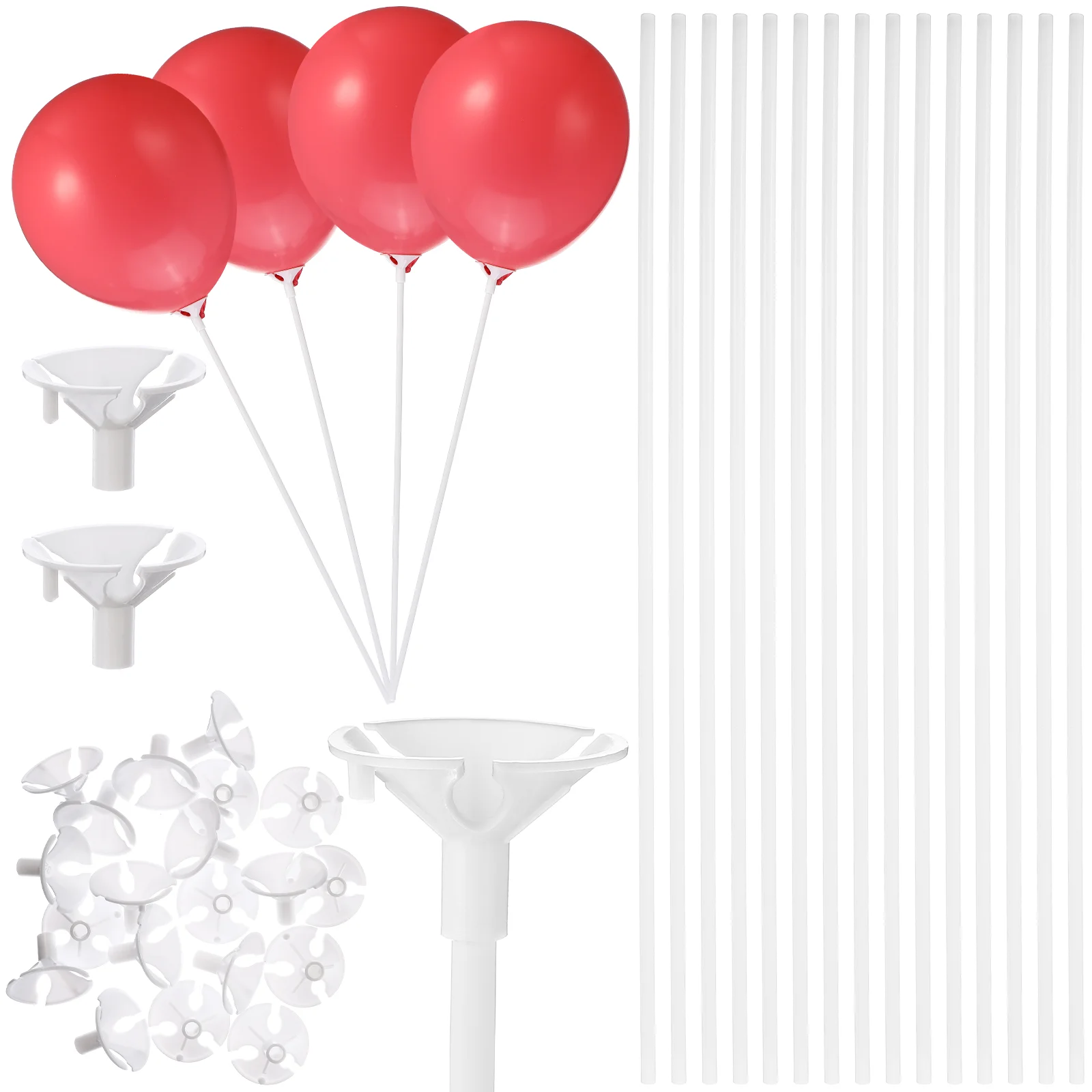 

50 Pcs Wedding Decorations Balloon Stick Holder Cups Sticks Decorate White Child