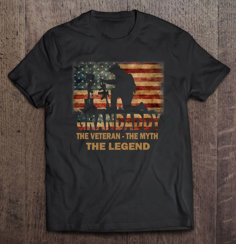 

Мужские футболки s Grandaddy The Veteran Legend смешной подарок на день отца мужские Футболки парные размера плюс пользовательские футболки хлопковые м...