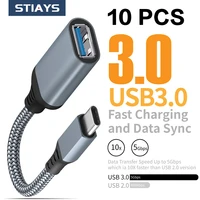 stiays 10 pack usb c otg data cables type c to usb 3 0 adapter cables for macbook samsung xiaomi huawei extension convertor cord