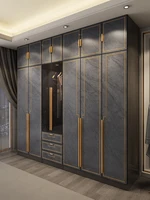 Luxury flat door closet bedroom assembly economical wardrobe home Nordic style lockers