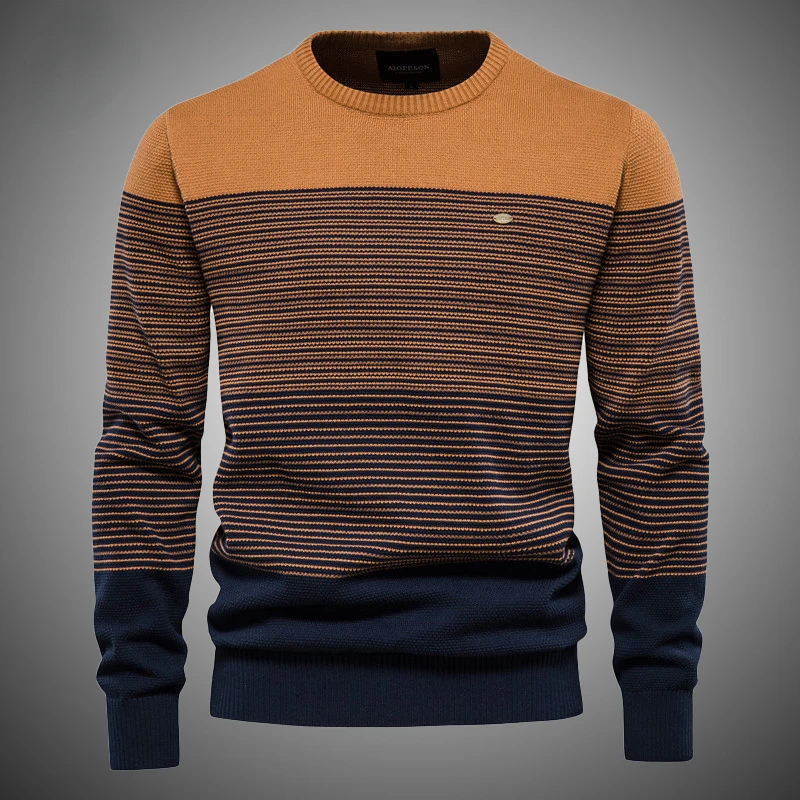 

2022 New Cotton Striped Sweater Men Casual Brand Pullovers High Quality Warm Mens Sweaters New Winter Fashion Sweater for Men