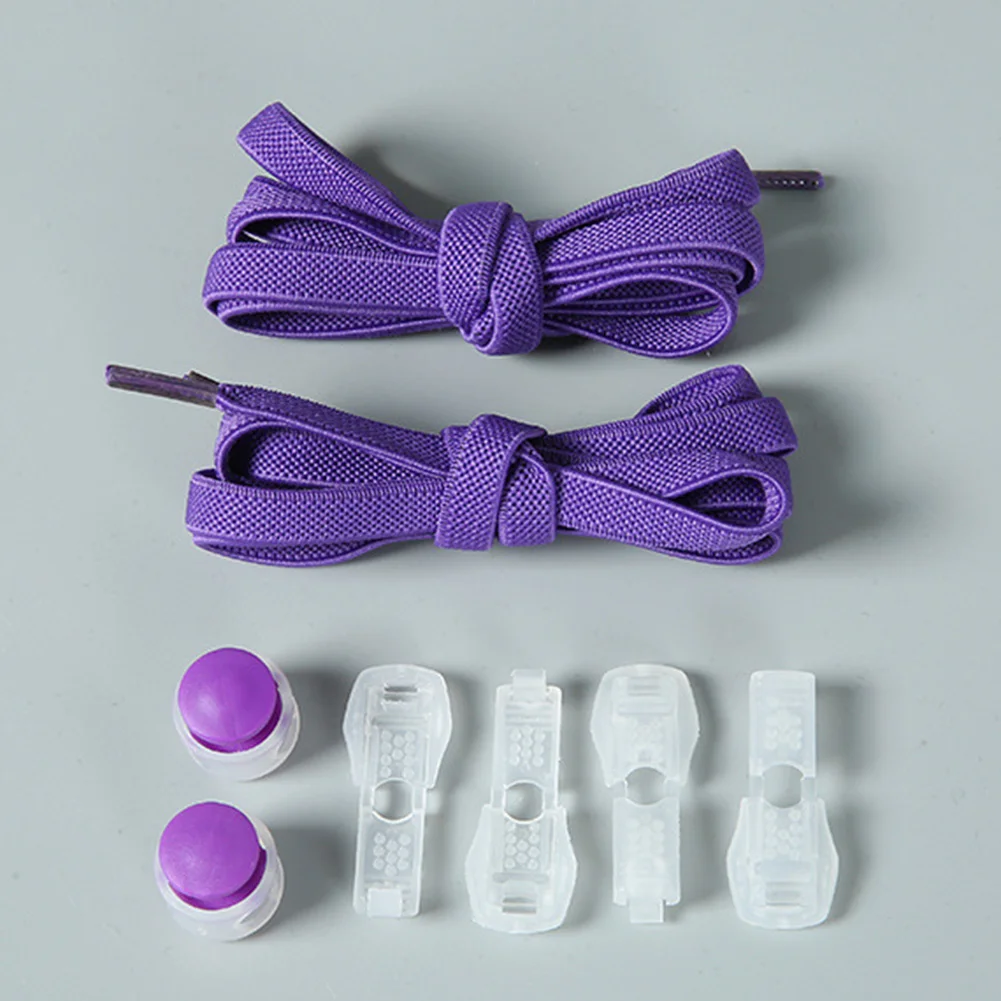 No Tie Shoe Laces Press Lock Shoelaces Without Ties Elastic Laces Sneaker Kids Adult Length 100cm Flat Shoelace For Shoes