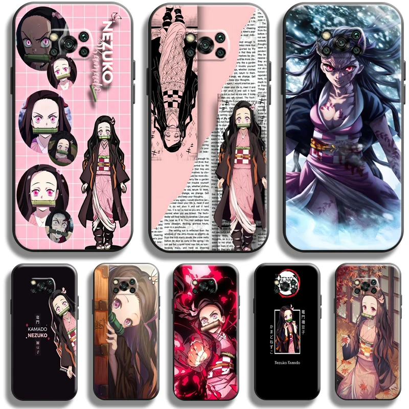 

Anime Kamado Nezuko For Xiaomi Poco X3 GT POCO X3 Pro NFC Phone Case Back Silicone Cover Funda Carcasa Coque Liquid Silicon