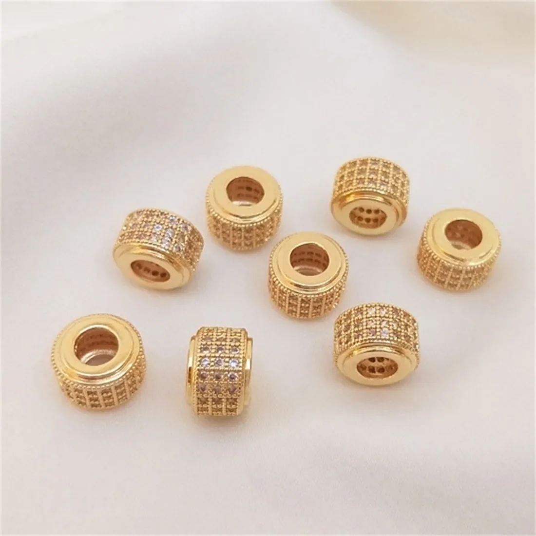 14-каратное золото микроинкрустированный цирконом подвеска на дорогу бусины