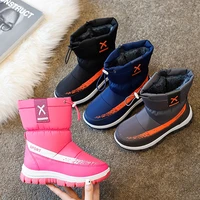 2022 winter girls mid calf plush snow boots princess outdoor durable boots zip wool keep warm toddler kids anti slip shoes new