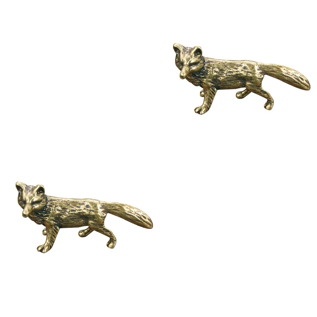

Animal Fox Figurine Statue Brass Figurines Miniature Decoration Ornamentwealth Shui Figure Office Feng Mini Luck Good Sculpture