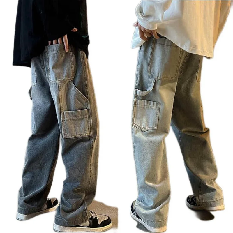 European And American High Street Pants Men's Retro Jeans Straight Loose Trousers Harajuku Jeans