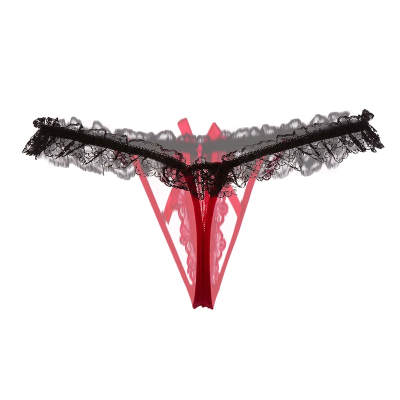 

Женские прозрачные трусики с заниженной талией и бантиком